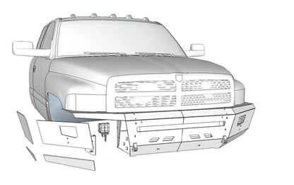 1994-2002 Dodge Ram off-road front bumper