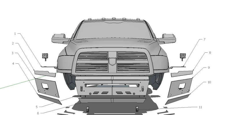 2010-2018 Dodge Ram off-road front bumper