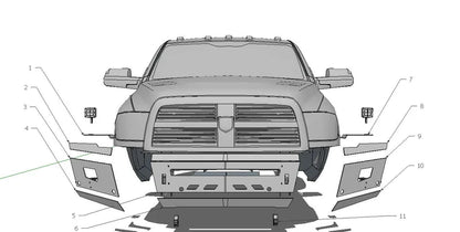 2010-2018 Dodge Ram off-road front bumper